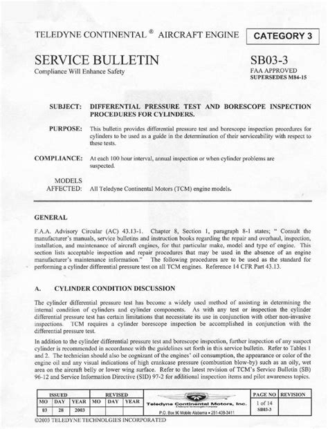 continental compression test service bulletin|tcm service bulletin m84 15.